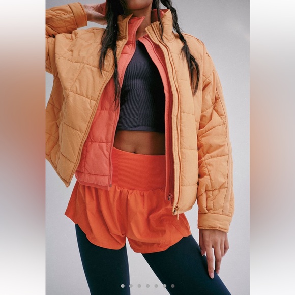 Free People X FP Movement Carpe Diem Shorts in Flame NWT - Picture 7 of 7